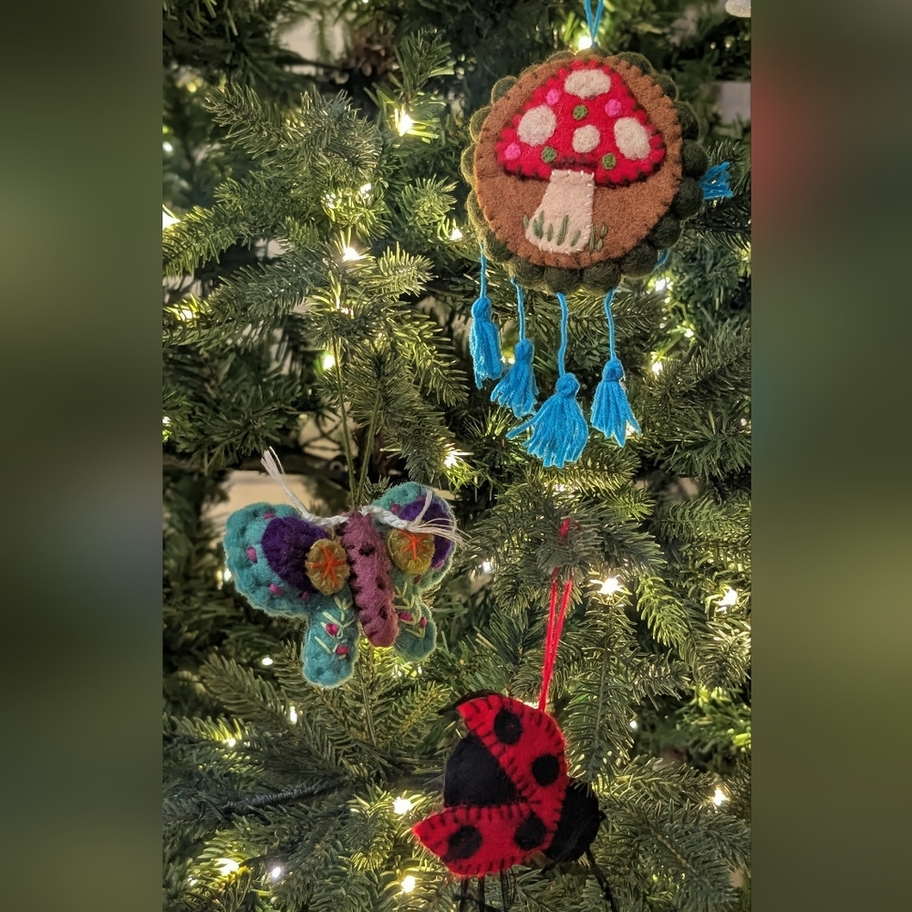 Handmade Felt Boho Nature Ornaments Or Hanging Decorations